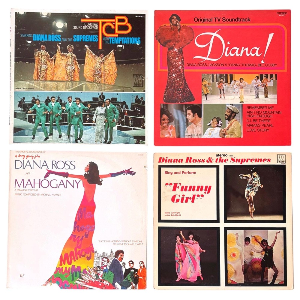 Diana Ross Soundtrack Vinyl 4 LP Lot TCB Mahogany Funny Girl Diana! Motown VG+